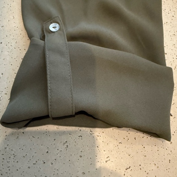 DR2 Olive Lace Accent Blouse - Picture 4 of 7